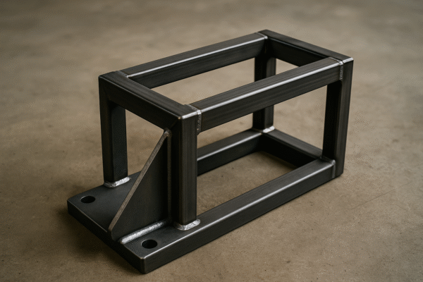 Welded steel brackets and frames for machinery and automation cells
