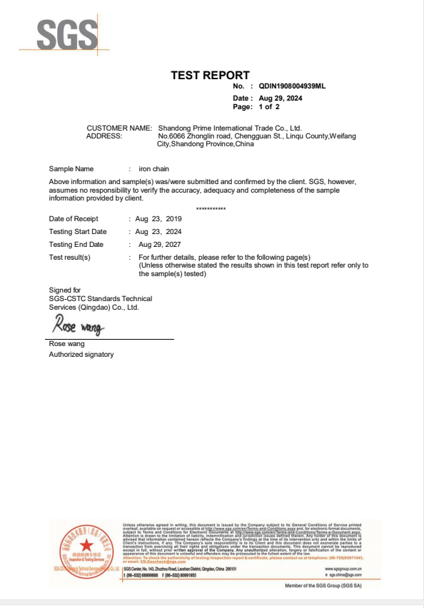 SGS Certificate 1